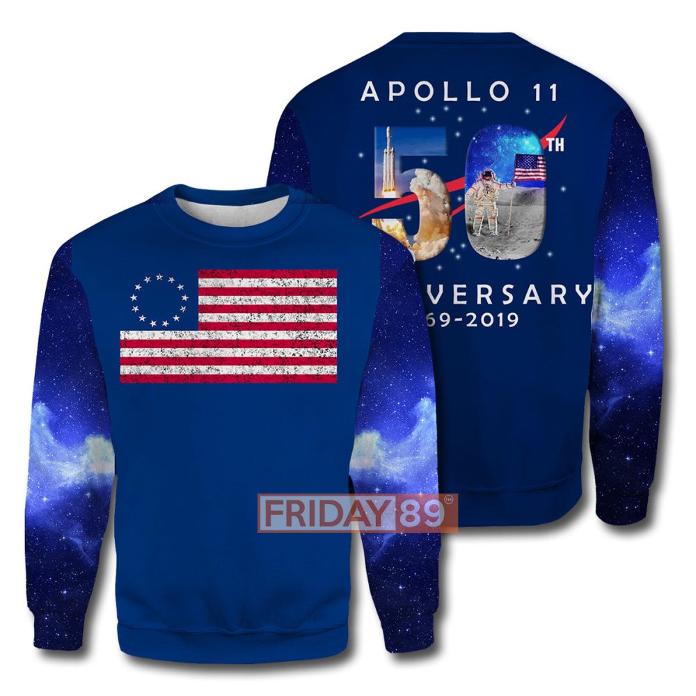 Nasa T-Shirt 50Th Anniversary Apollo 11 Moon Landing T-Shirt Amazing Nasa Hoodie - Image 2