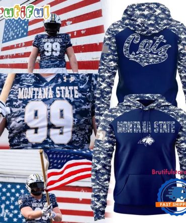 Montana State Bobcats Football Camo 2025 Salute To Service Limited Hoodie Shirt