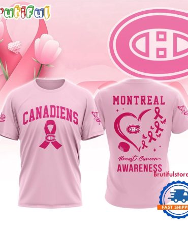 Montreal Canadiens 2025 Nhl Pink Breast Cancer Awareness All Over Print Shirt