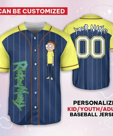 Custom Rick & Morty Baseball Jersey – Personalized Name & Number For Kids/Adults