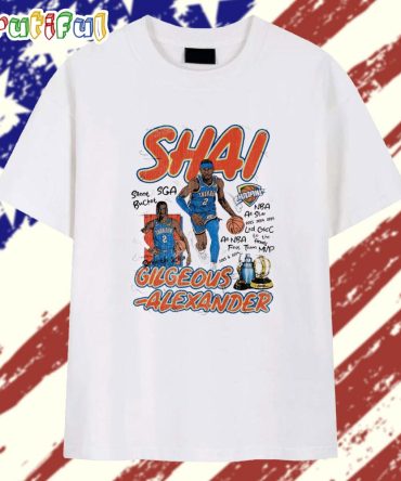 Mvp Shai Gilgeous-Alexander 2025 Nba All Star Oklahoma City Thunder Cartoon T Shirt