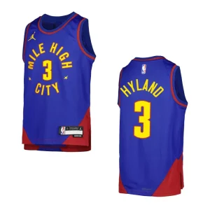 2022-23 Denver Nuggets Youth Statement Edition NahShon Hyland Blue Jersey - Alzaintravels