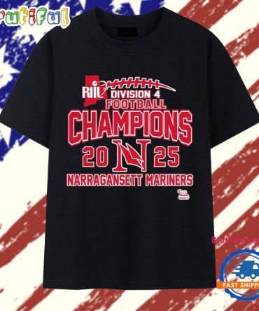 Narragansett Mariners 2025 Riil Division 4 Football Champions T Shirt