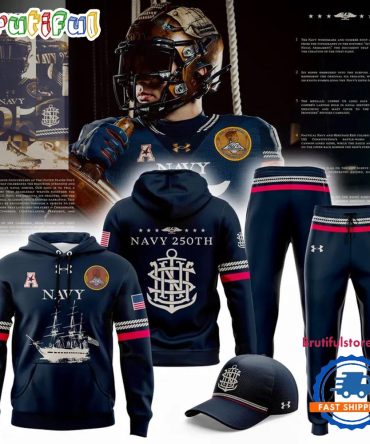 Navy Midshipmen Football 250Th Anniversary Limited Hoodie