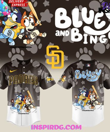 San Diego Padres Bluey And Bingo Special Brown Jersey