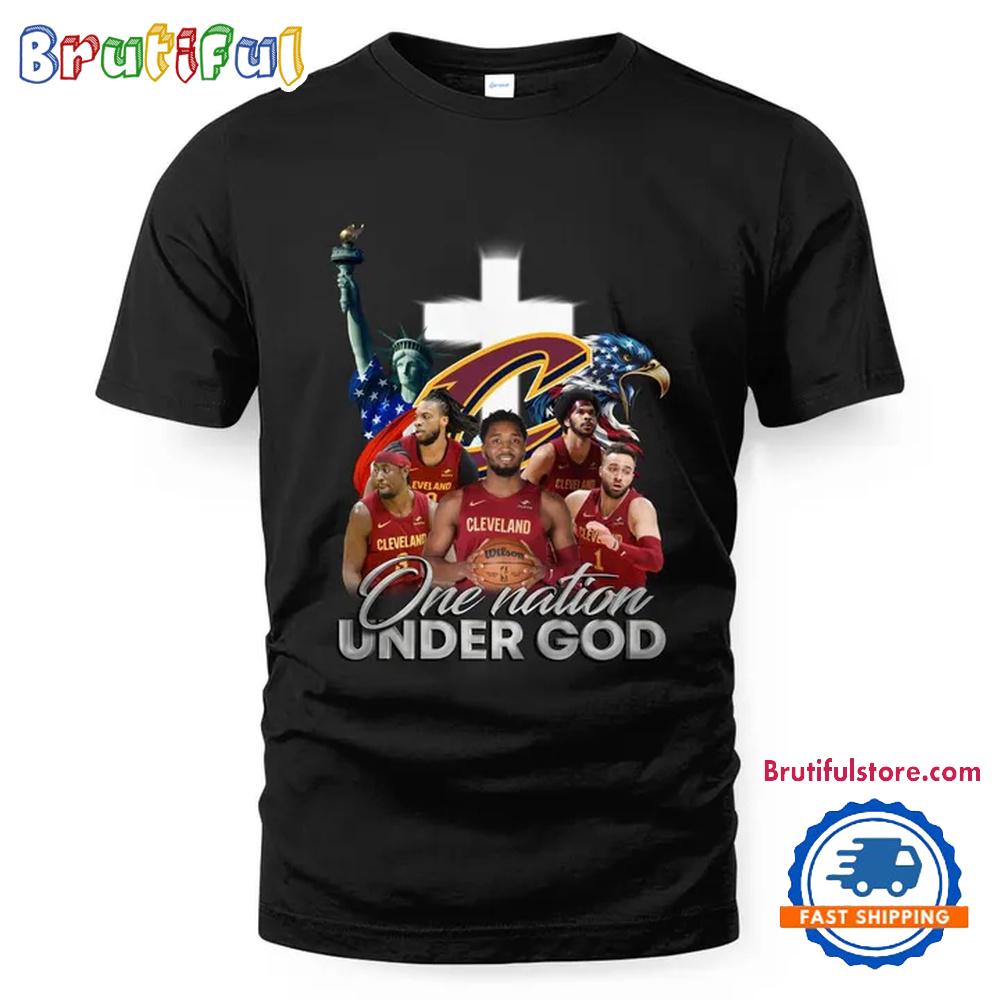 Nba Cleveland Cavaliers One Nation Under God Vintage T Shirt