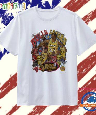 Nba Finals 1991 Michael Jordan Chicago Bulls And Magic Johnson Los Angeles Lakers Vintage T Shirt