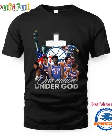 Nba Philadelphia 76Ers One Nation Under God Vintage T Shirt