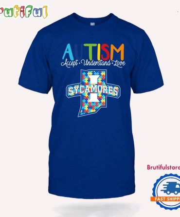 Ncaa Indiana State Sycamores Autism Accept Understand Love T-Shirt