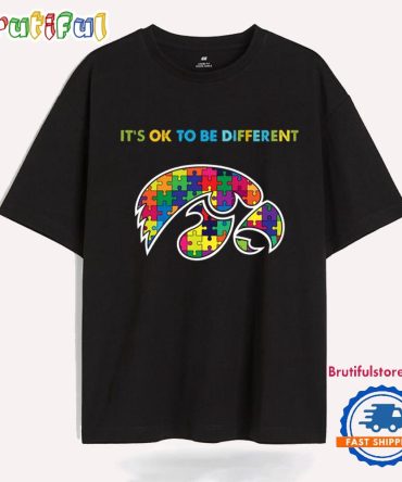Ncaa Iowa Hawkeyes Special Autism Awareness It'S Ok To Be Different T-Shirt