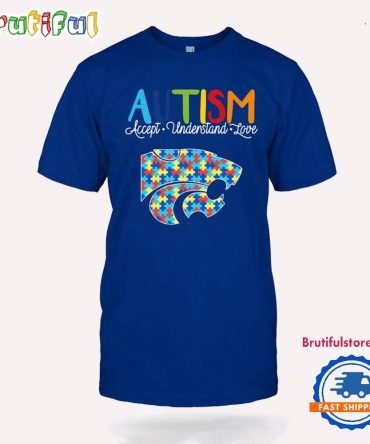 Ncaa Kansas State Wildcats Autism Accept Understand Love T-Shirt