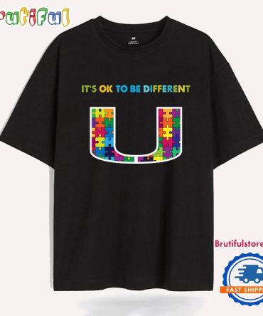 Ncaa Miami Hurricanes Special Autism Awareness It'S Ok To Be Different T-Shirt