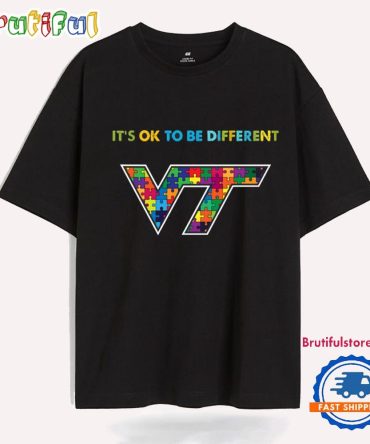 Ncaa Virginia Tech Hokies Special Autism Awareness It'S Ok To Be Different T-Shirt