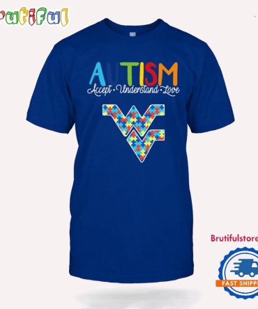 Ncaa West Virginia Mountaineers Autism Accept Understand Love T-Shirt
