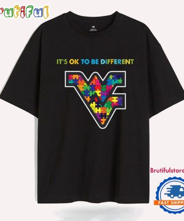 Ncaa West Virginia Mountaineers Special Autism Awareness It'S Ok To Be Different T-Shirt