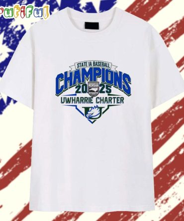 Nchsaa 1A Baseball 2025 Champions Uwharrie Charter Logo T Shirt