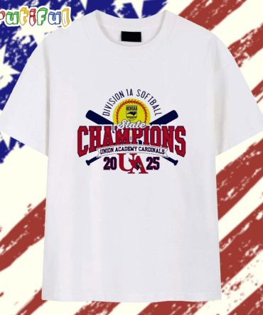 Nchsaa 2025 Women’S Division 1A Softball State Champions Union Academy Cardinals T Shirt