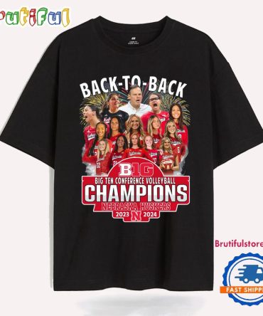 Nebraska Huskers Back To Back Big Ten Conference Volleyball Champions T Shirt