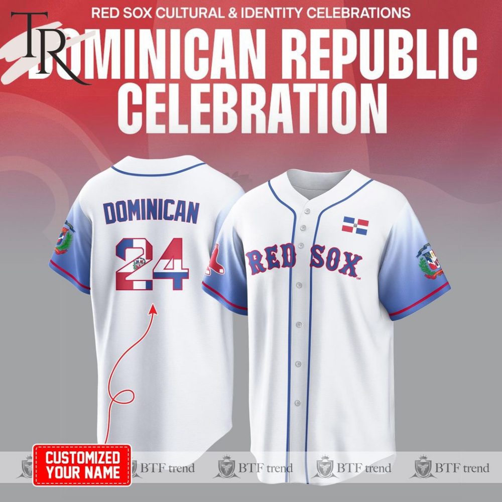 Customize Your Name Red Sox Dominican Republic Celebration Jersey - Unique Personalized Gift!
