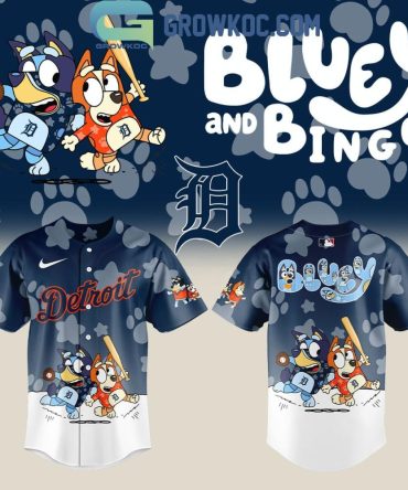 Bluey & Bingo Detroit Tigers Baseball Jersey - Fun & Unique Gift For Kids & Fans!
