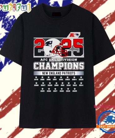 New England Patriots 2025 Afc East Division Champions 22 Time T Shirt