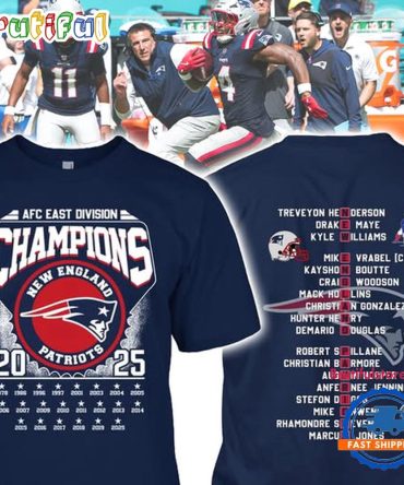 New England Patriots Afc East 2025 Champs 3D Unisex T-Shirt