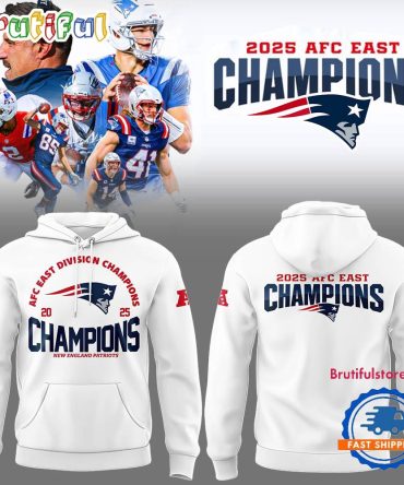 New England Patriots Afc East 2025 Champs Special White Hoodie