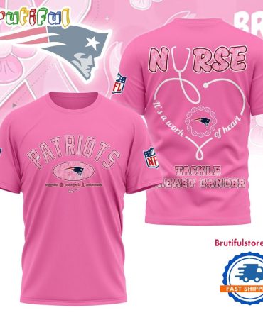 New England Patriots Nurse Breast Cancer Awareness Limited Ediition 3D Shirt