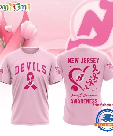 New Jersey Devils 2025 Nhl Pink Breast Cancer Awareness All Over Print Shirt