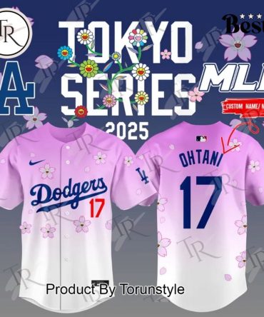 Custom Tokyo Series 2025 Mlb Jersey - Personalized Dodgers Ohtani 17 With Floral Design