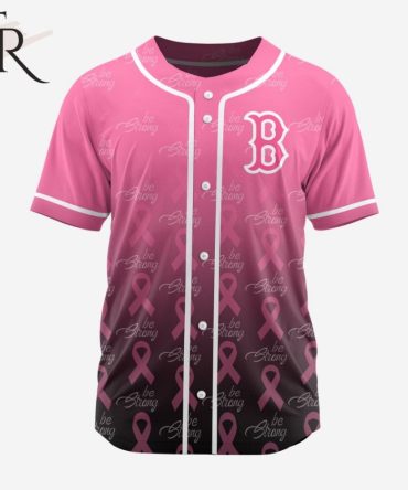 Pink Breast Cancer Awareness Baseball Jersey - Support & Style With 'Be Strong' Design