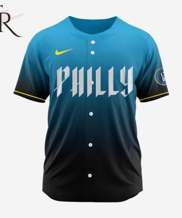Stylish Philly Baseball Jersey - Blue & Black Gradient, Comfortable Fit, Unisex Design, Perfect Gift For Fans - Limited Edition