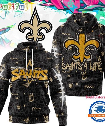 New Orleans Saints Nfl Special Graffiti My Team 4 Life All Over Print Hoodie Shirt