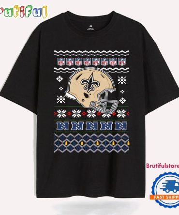 New Orleans Saints Football Logo Team Helmet Merry Chritmas 2024 T Shirt