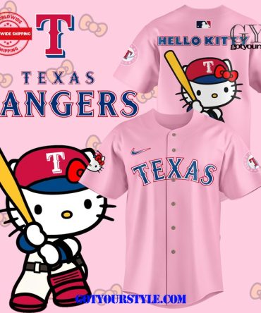 Texas Rangers X Hello Kitty Pink Jersey - Cute & Sporty Fan Gear!