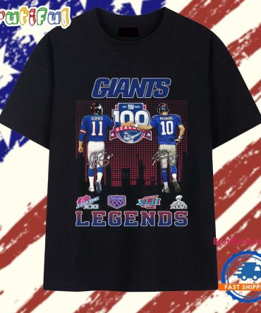 New York Giants 100 Seeason Anniversary Legends 2025 T Shirt