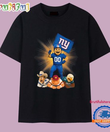 New York Giants Mascot Step On Mascots Other With Flag T Shirt