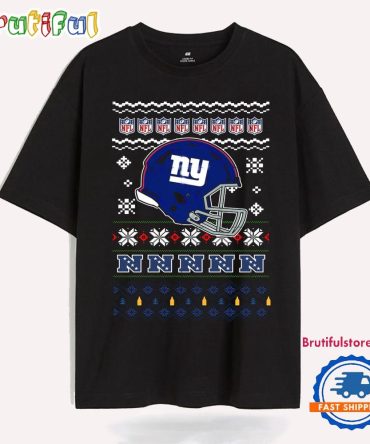 New York Giants Football Logo Team Helmet Merry Chritmas 2024 T Shirt