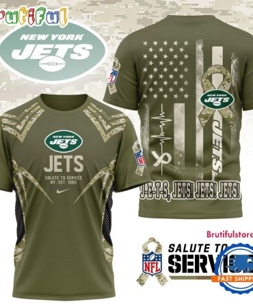 New York Jets 2025 Nfl Salute To Service Camo All Over Print Shirt