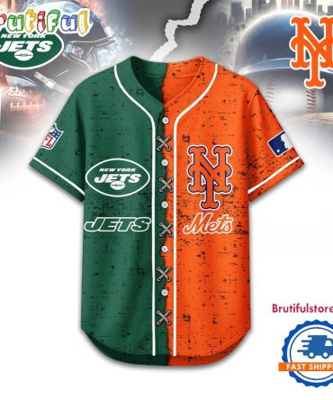 New York Jets Mix New York Mets Sporty New Design Baseball Jersey
