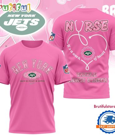 New York Jets Nurse Breast Cancer Awareness Limited Ediition 3D Shirt