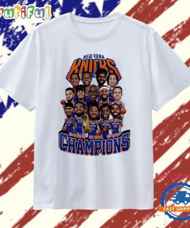 New York Knicks Nba Cup Champions 2025 Caricature T Shirt