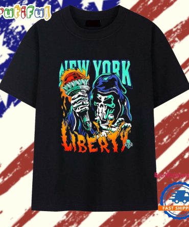 New York Liberty Torch Player Skeleton T Shirt