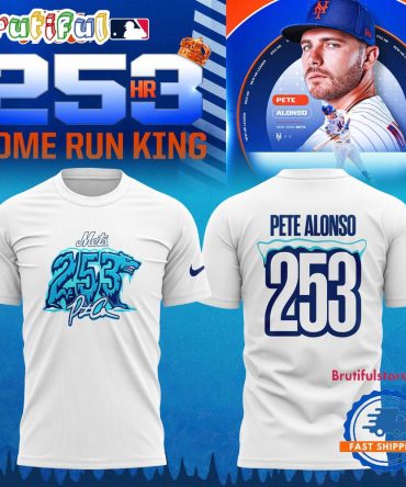 New York Mets Pete Alonso 253 Home Run White T Shirt