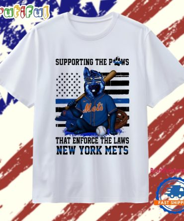 New York Mets Supporting The Paws That Enforce The Laws T Shirt