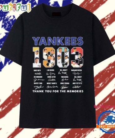 New York Yankees 1903 Thank You For The Memories Signatures T Shirt