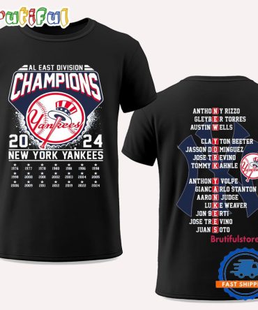 New York Yankees 2024 Al West Division Champions Team Graphics Design T Shirt