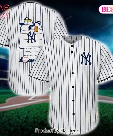 Exclusive Snoopy Baseball Jersey - Classic Pinstripe Design With Ny Logo - Perfect Gift!