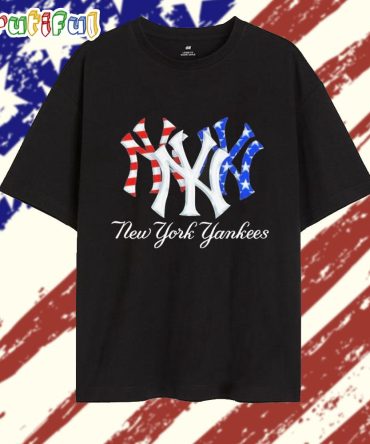New York Yankees Baseball Logo American Flag 2025 T Shirt