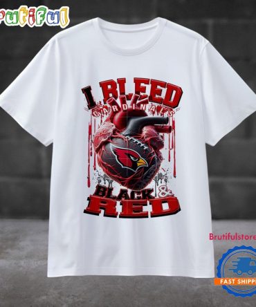 Nfl Arizona Cardinals I Bleed Black Red Football Sporty T Shirt